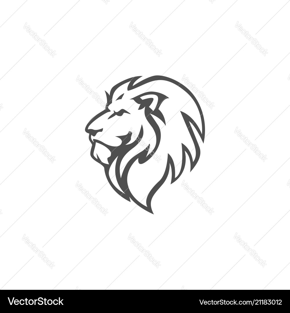 Angry Lion Head Logo vector image