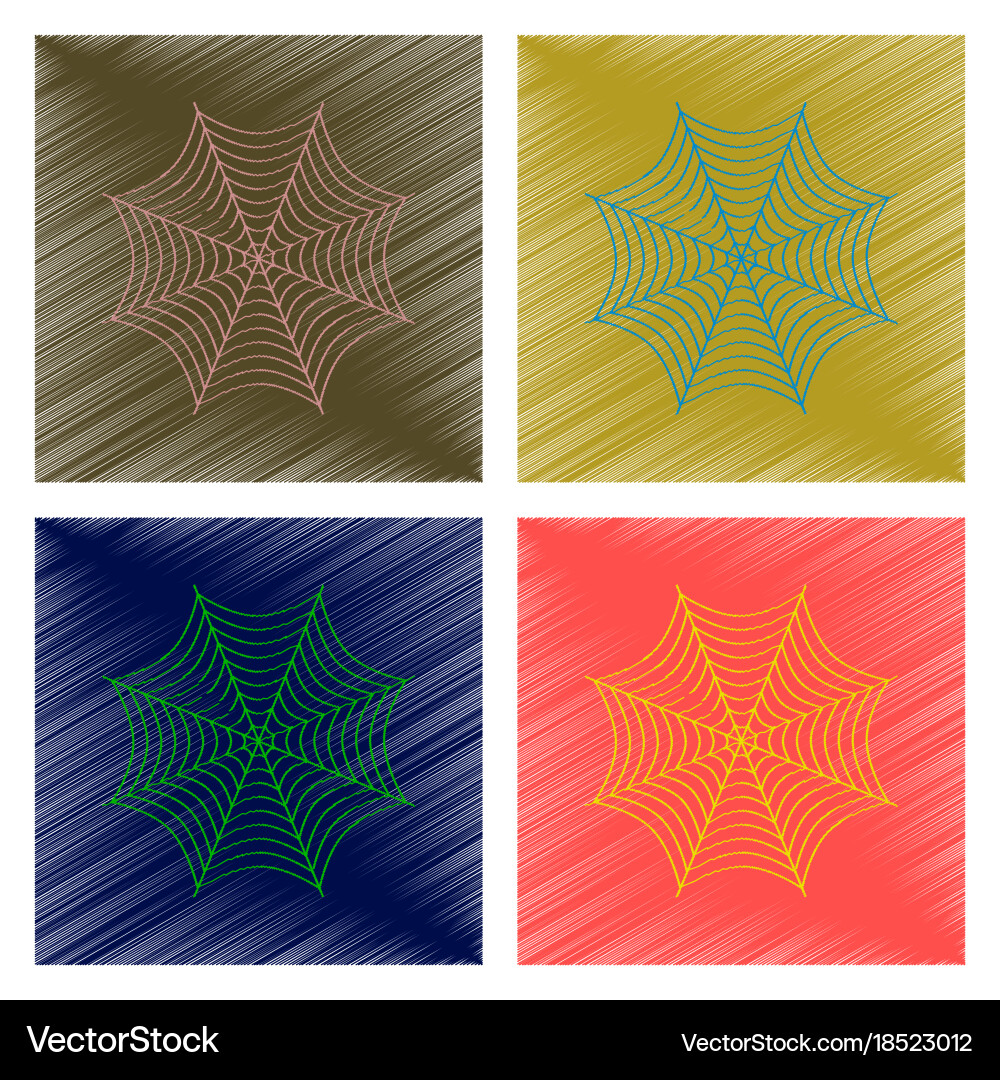 Assembly flat shading style icon spider web vector image