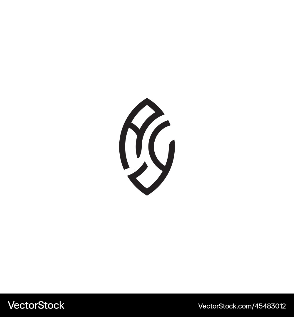Ay leaf shape line initial concept with high Ay leaf shape line initial concept with high Vector Image