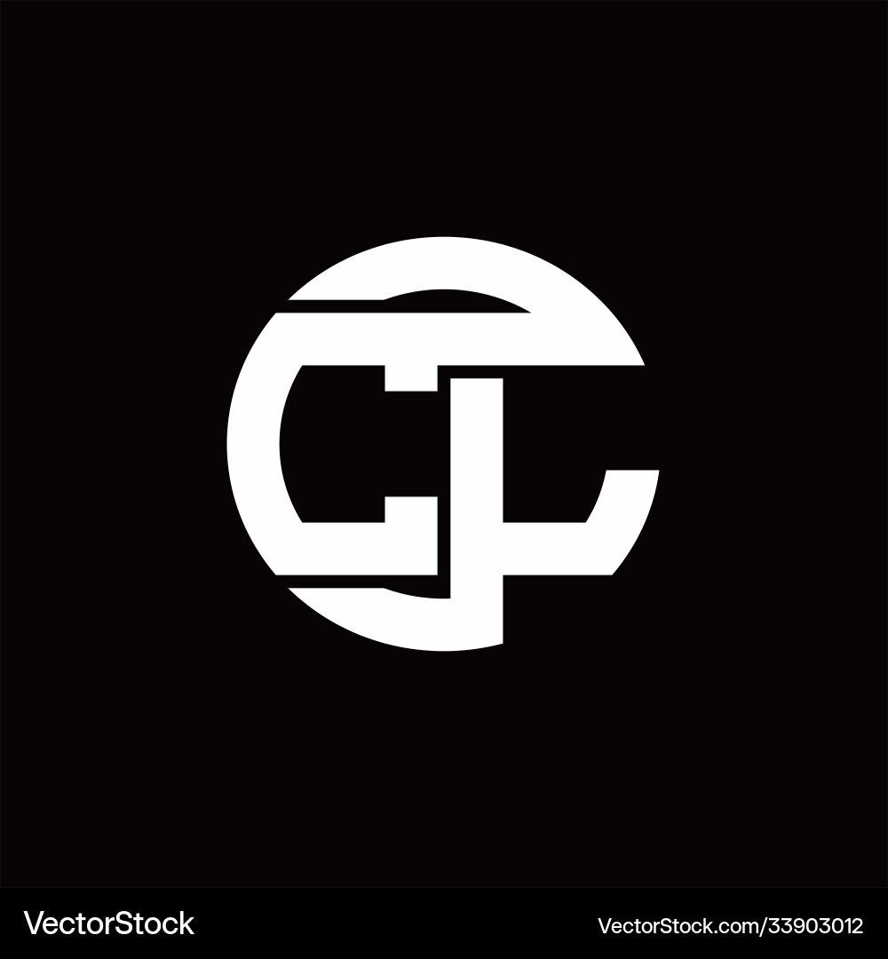 Cl logo monogram with rounded line swipe design Vector Image