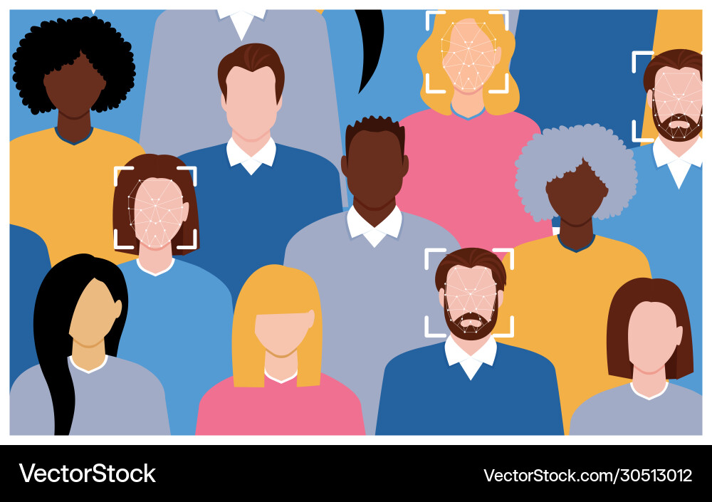 Face recognition concept Royalty Free Vector Image