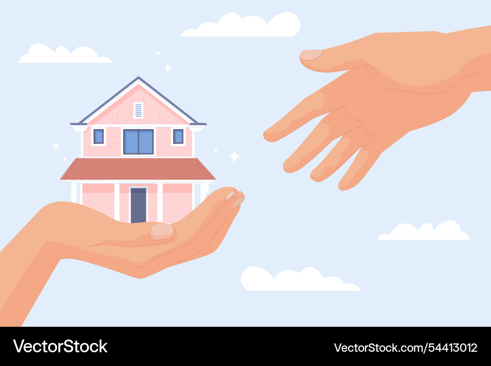 Inherit house inheritance concept parent father Inherit house inheritance concept parent father Vector Image