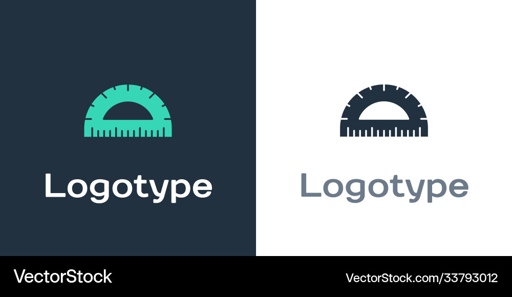 Logotype protractor grid for measuring degrees Logotype protractor grid for measuring degrees vector image