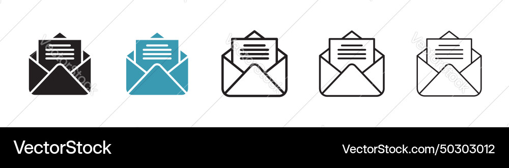 Message icon set email mail envelope symbol Vector Image