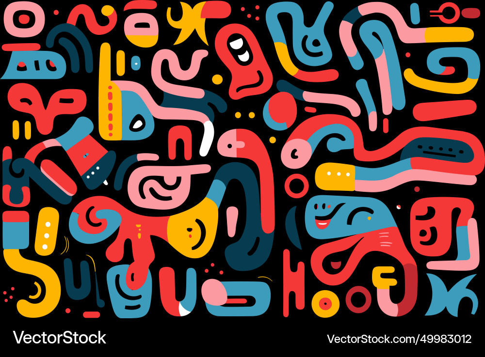 Modern style pattern of colored font background Vector Image