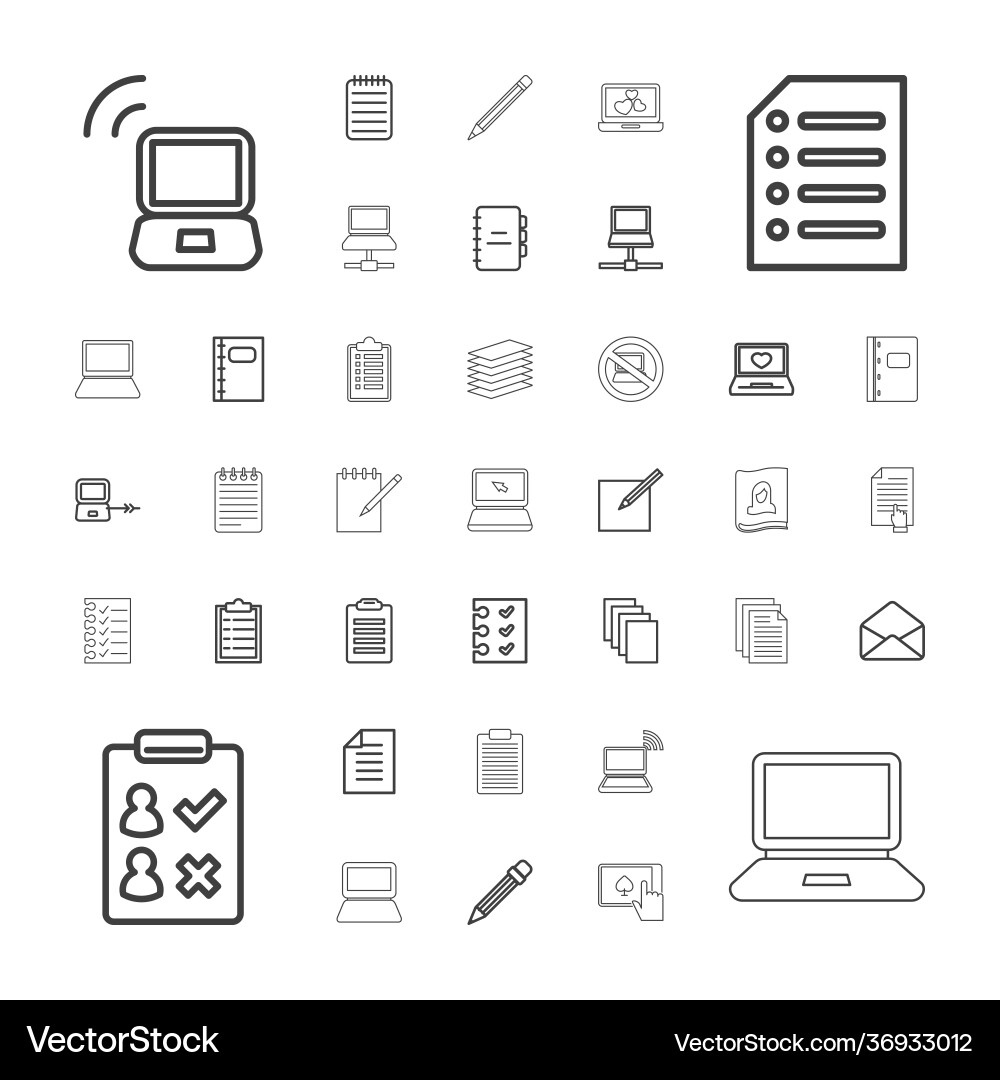 Notebook icons vector image