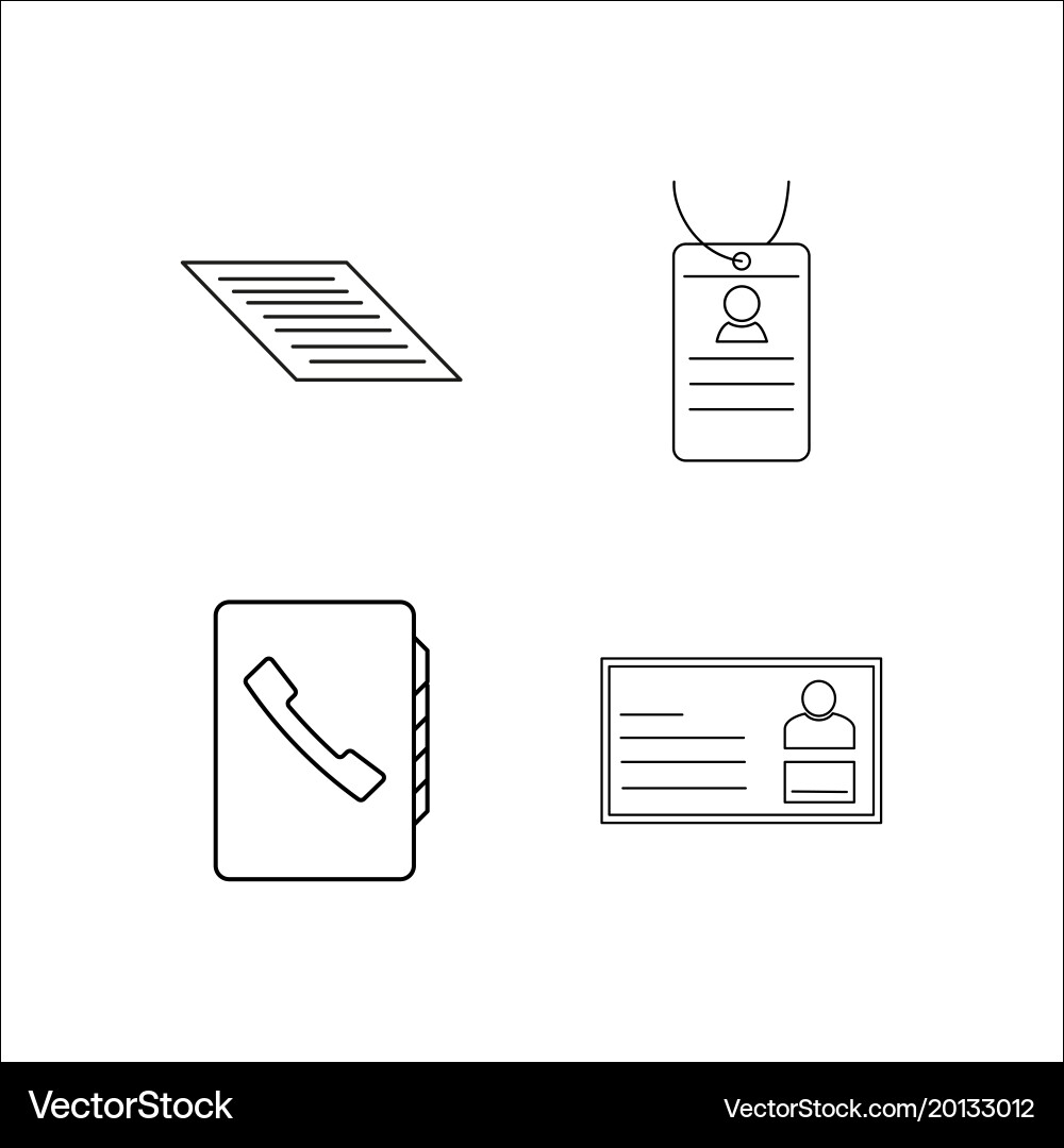 Office simple linear icon setsimple outline icons vector image
