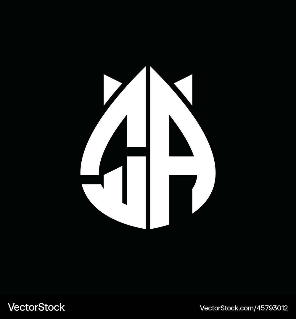 Qa logo monogram drops crown shape images design Qa logo monogram drops crown shape images design Vector Image