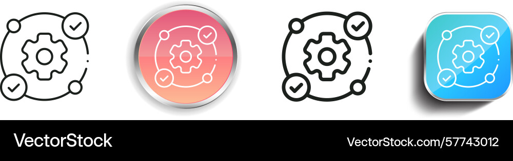 Reverse engineering icon thin linear regular vector image
