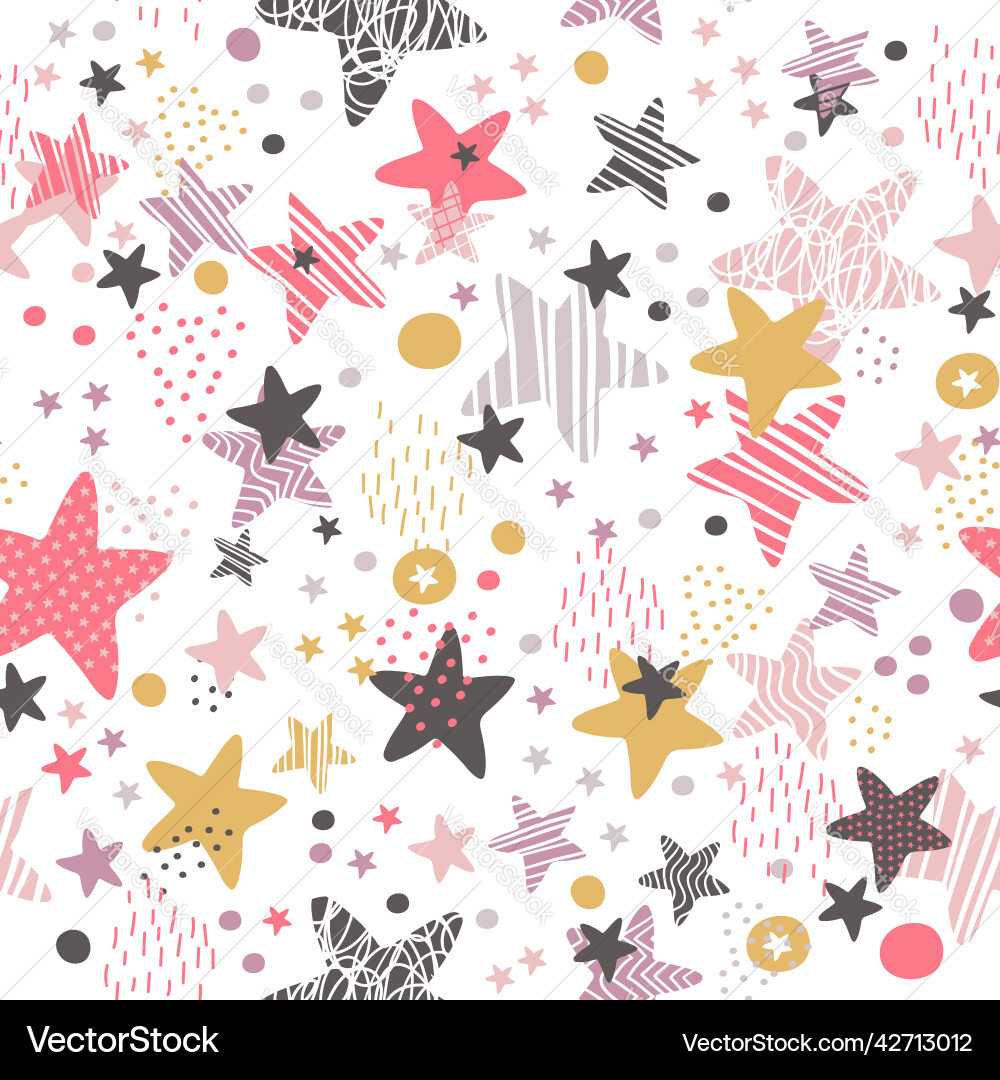 Seamless pattern with little abstract stars Seamless pattern with little abstract stars vector image