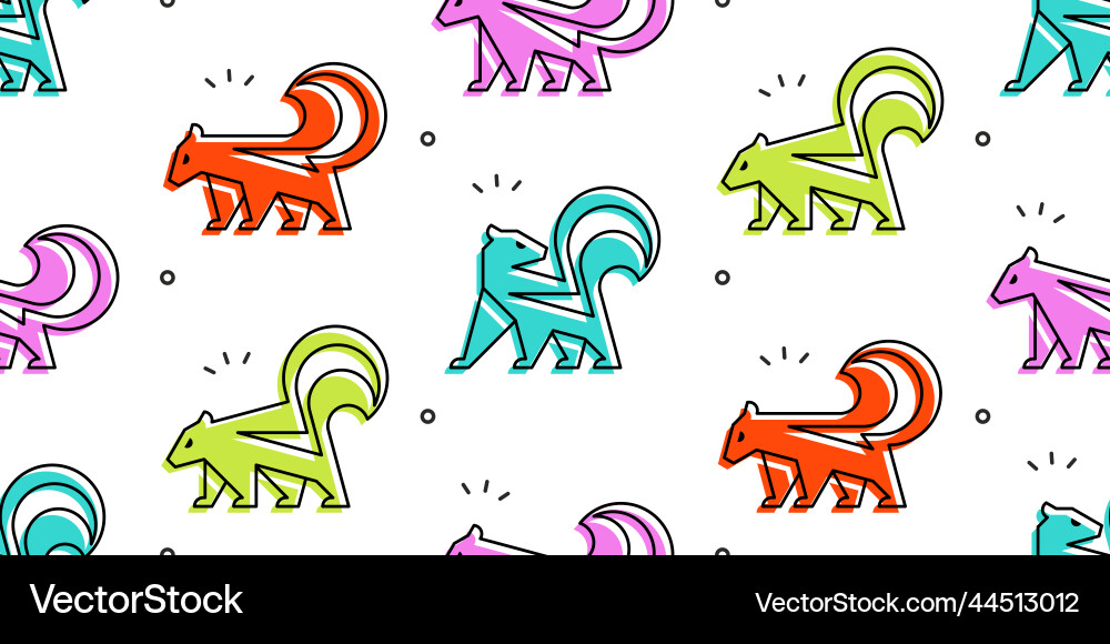Seamless pattern with skunks Vector Image
