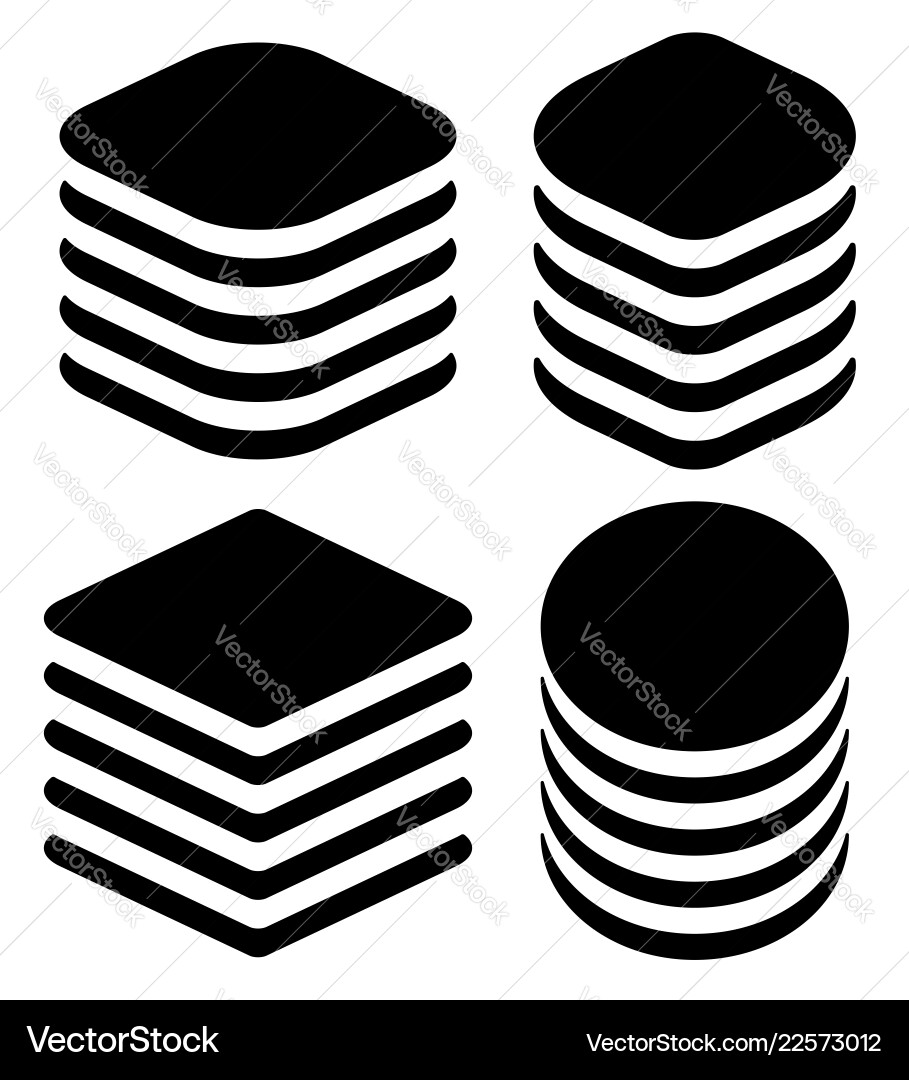 Server Data Stack Icons vector image