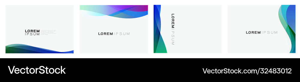 Set colorful gradient curve on white Set colorful gradient curve on white vector image