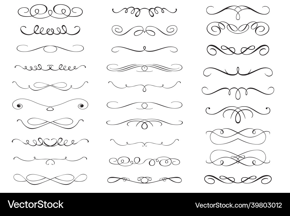 Set of calligraphic design elements Set of calligraphic design elements vector image