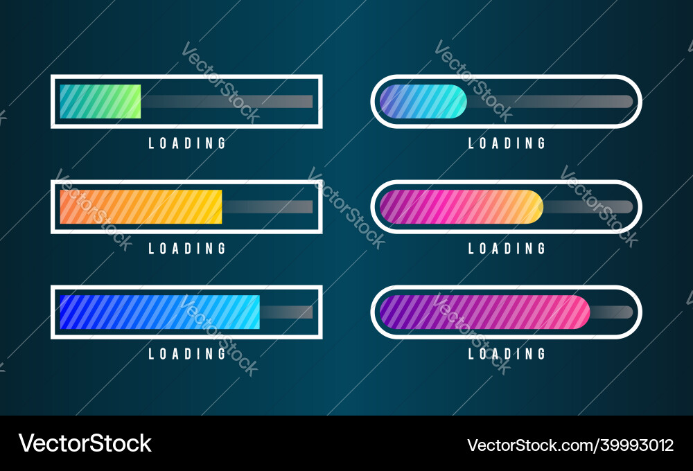 Set von Ladebalken Fortschritt Visualisierung Set von Ladebalken Fortschritt Visualisierung vektorbild