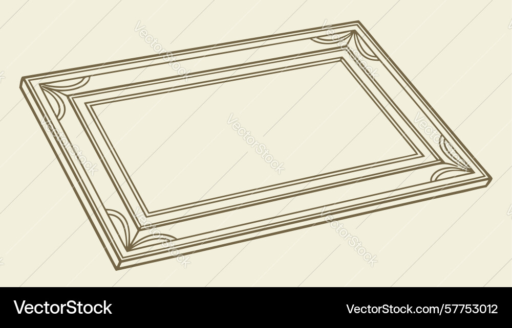 Simple rectangular frame with border details vector image