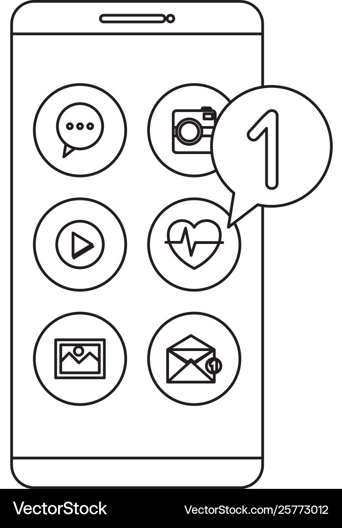 Smartphone technology with applications menu Vector Image