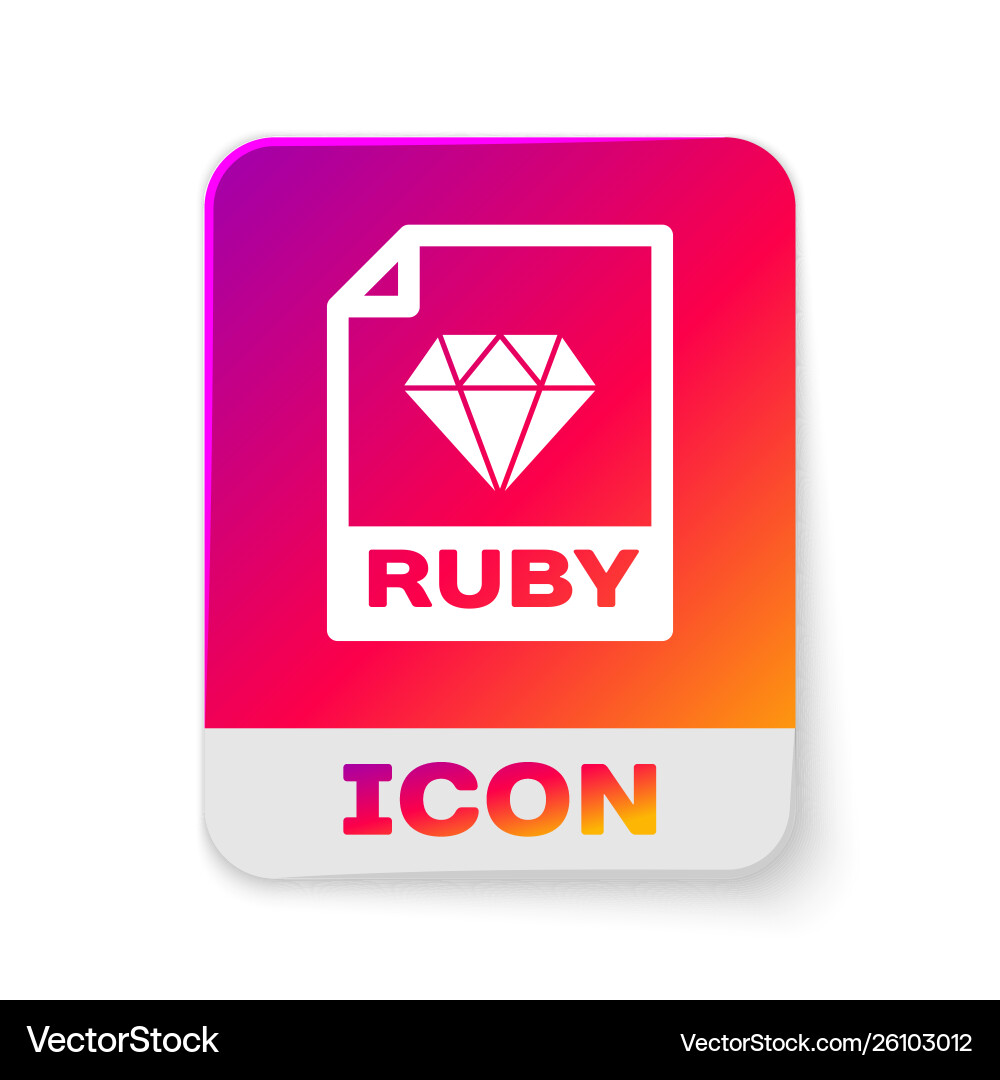 White ruby file document icon download Vector Image