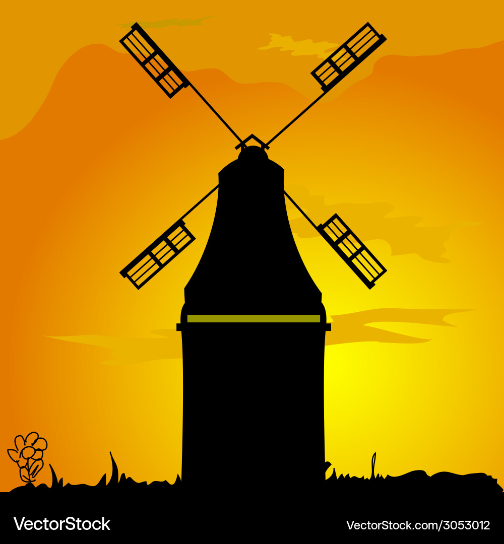 Windmill Royalty Free Vector Image - VectorStock