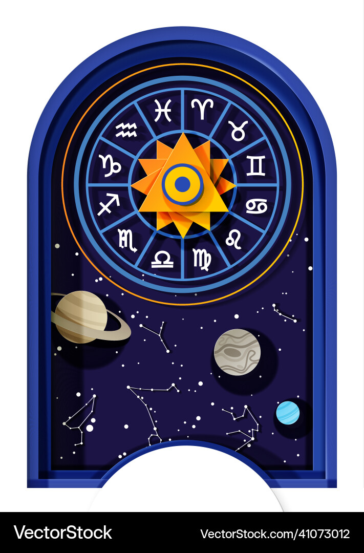 Zodiac Wheel Astrology Symbols Royalty Free Vector Image