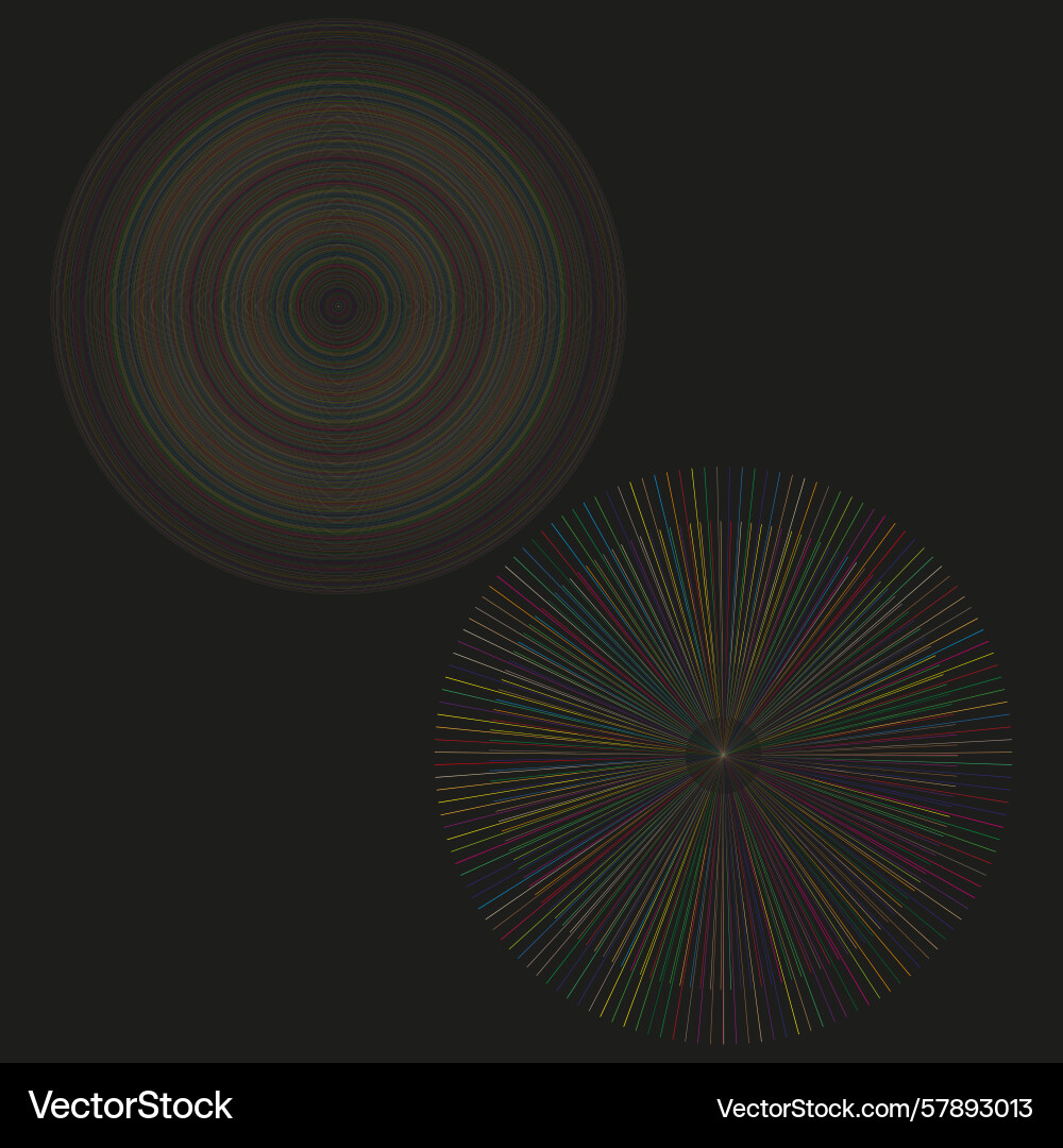 Abstract radial pattern concentric circles design Vector Image
