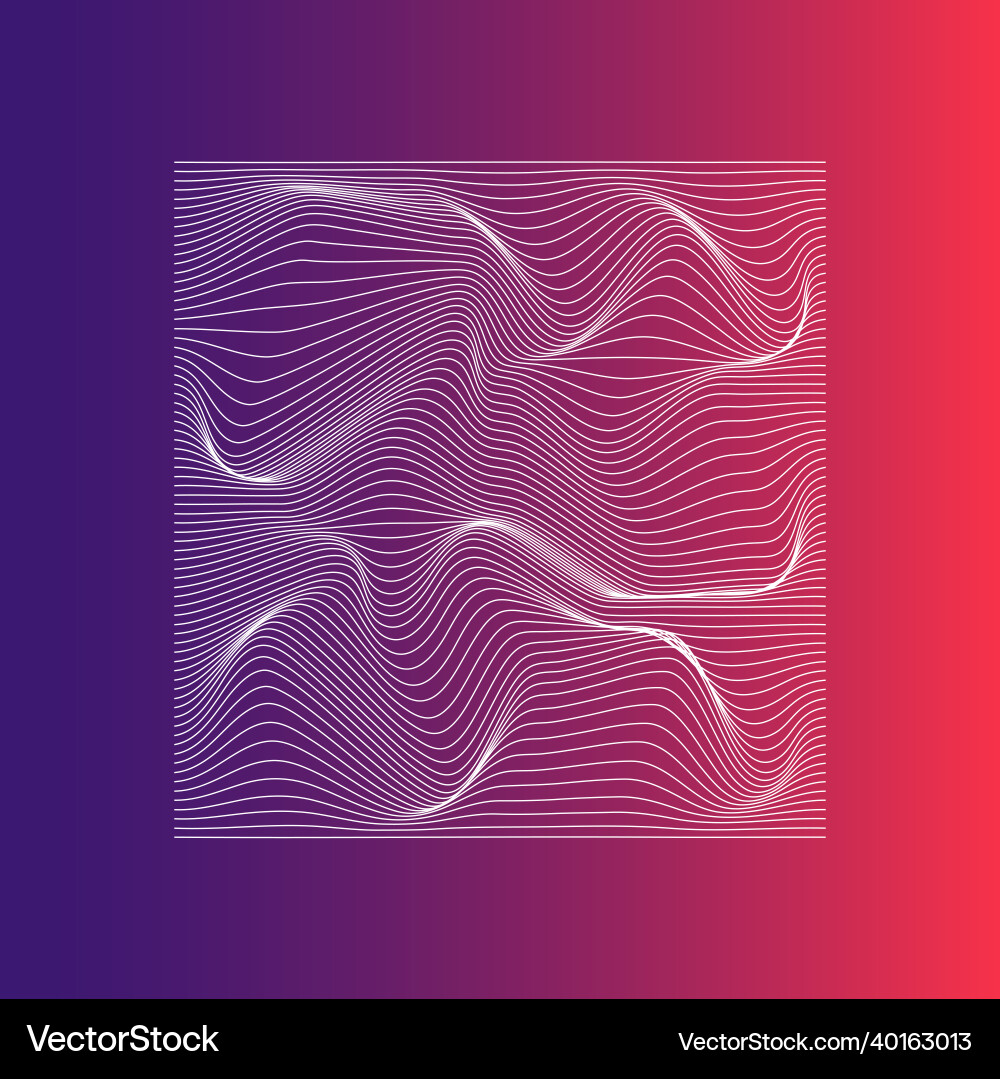 Abstract white wavy lines on gradient background vector image