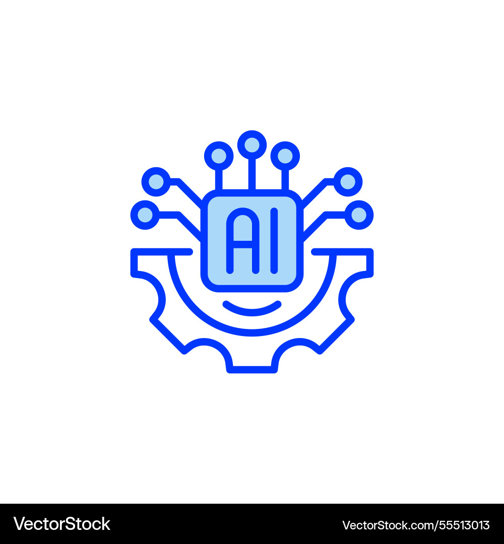 Automation filled line icon linear style sign Automation filled line icon linear style sign vector image