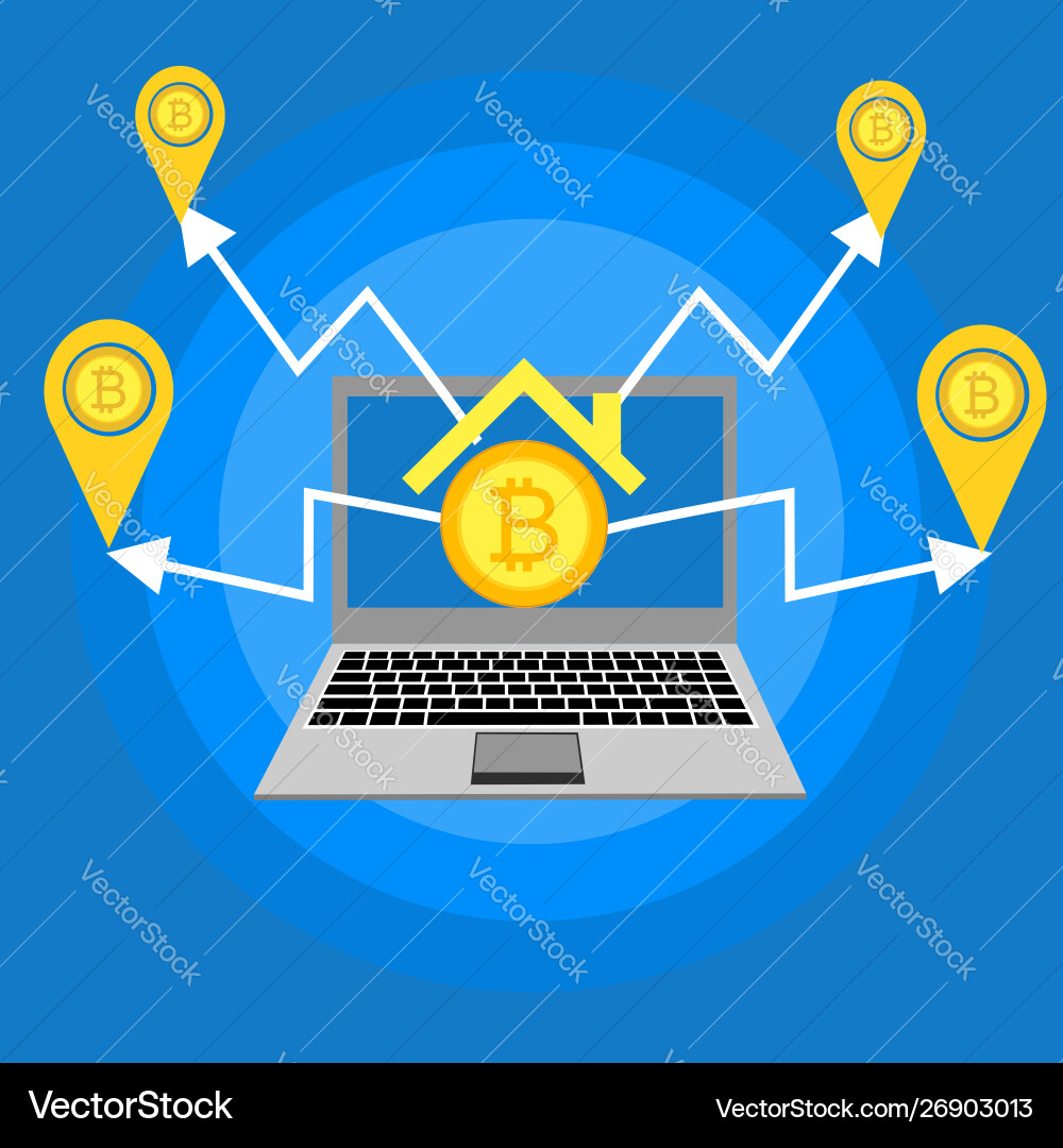 Blockchain scheme mining crypto currency server Blockchain scheme mining crypto currency server vector image