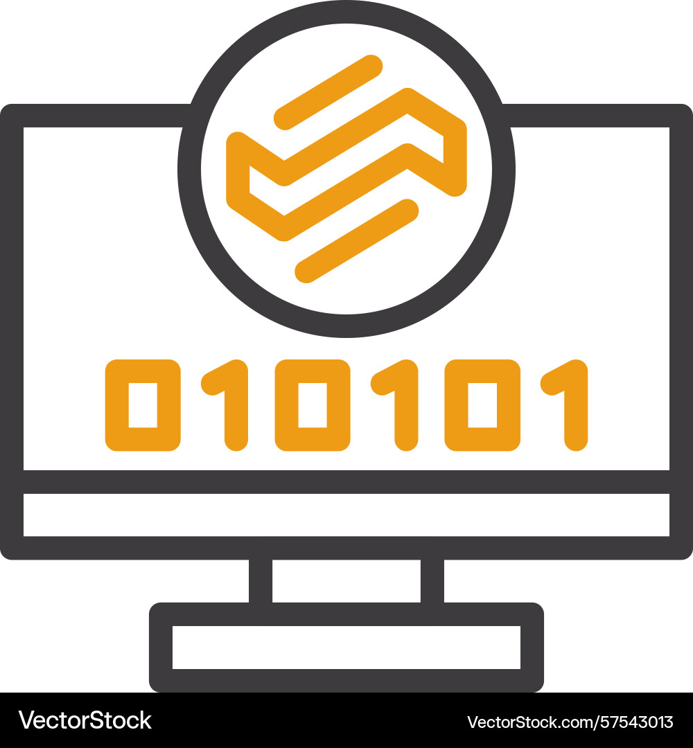 Byte wave two color icon Vector Image