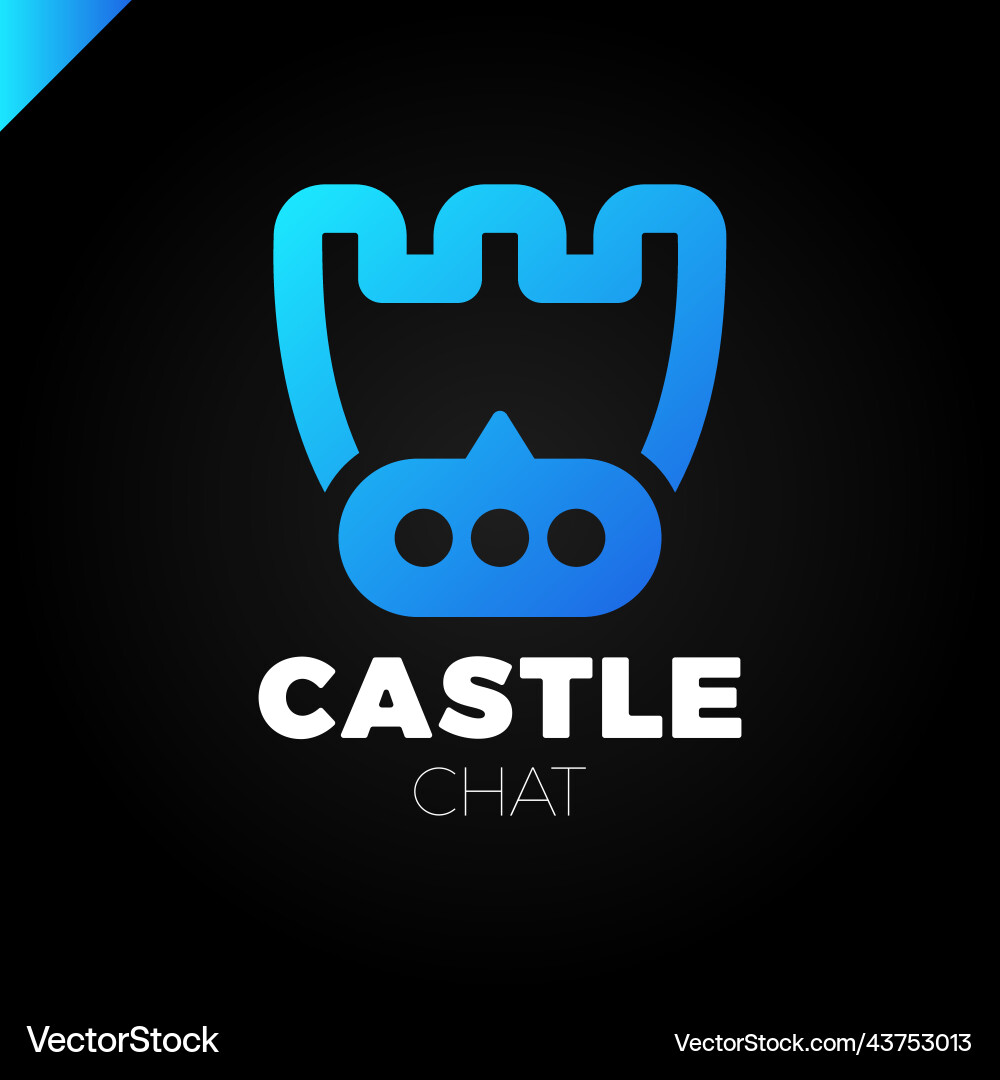 Castle shield simple minimalist logotype secure vector image