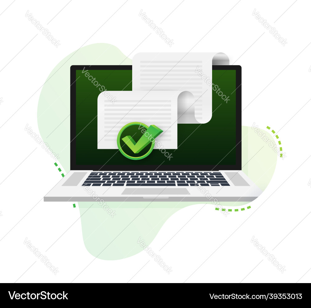 Documents icon stack of paper sheets confirmed Vector Image
