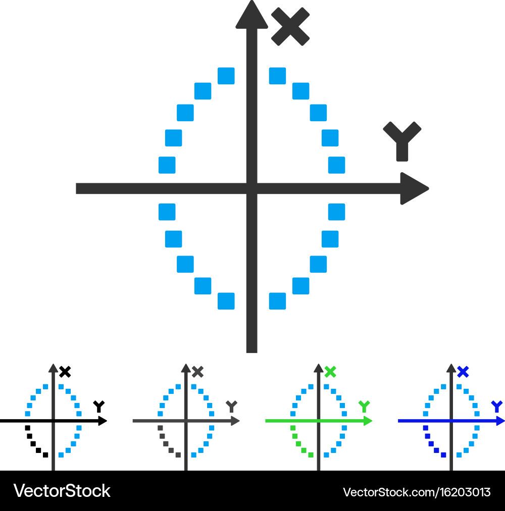 Ellipse plot flat icon Vector Image