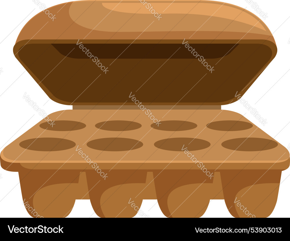 Empty opened egg carton container box storage Empty opened egg carton container box storage vector image