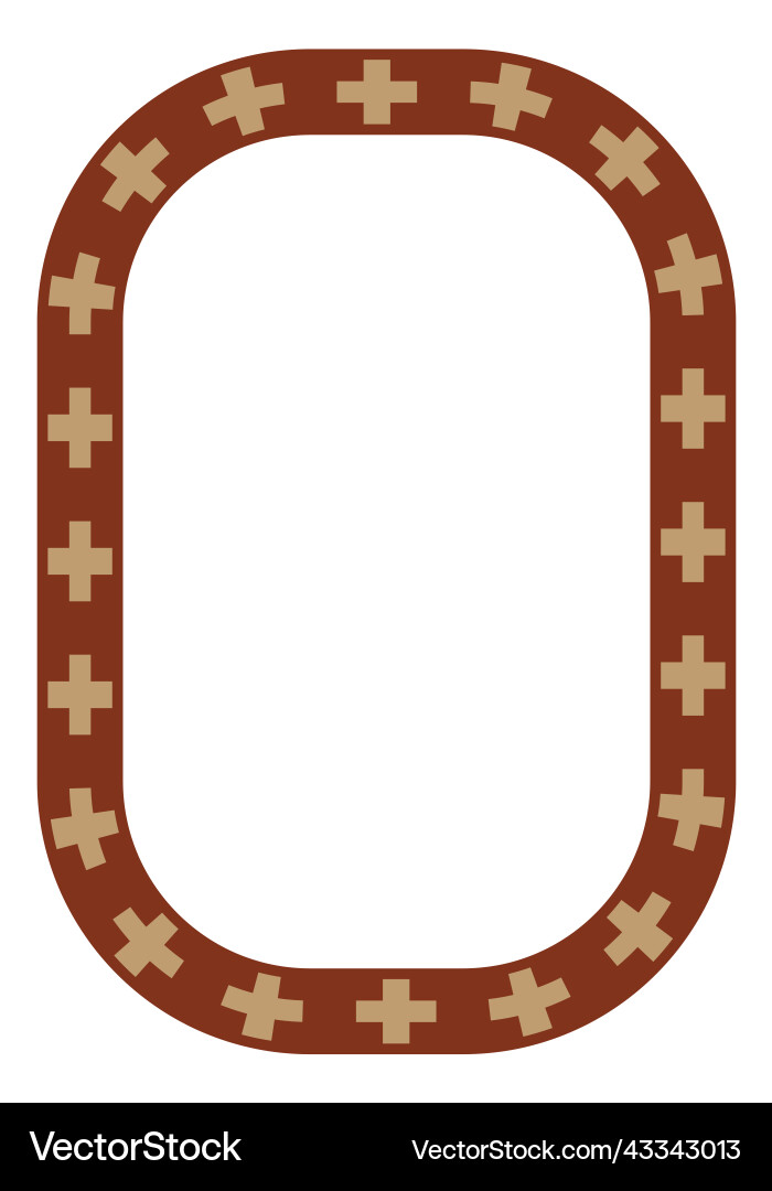 Ethnic frame rectangular border with native Vector Image