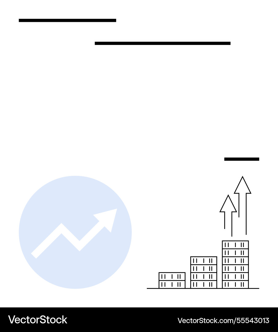 Financial growth concept with upward arrow bar Financial growth concept with upward arrow bar vector image