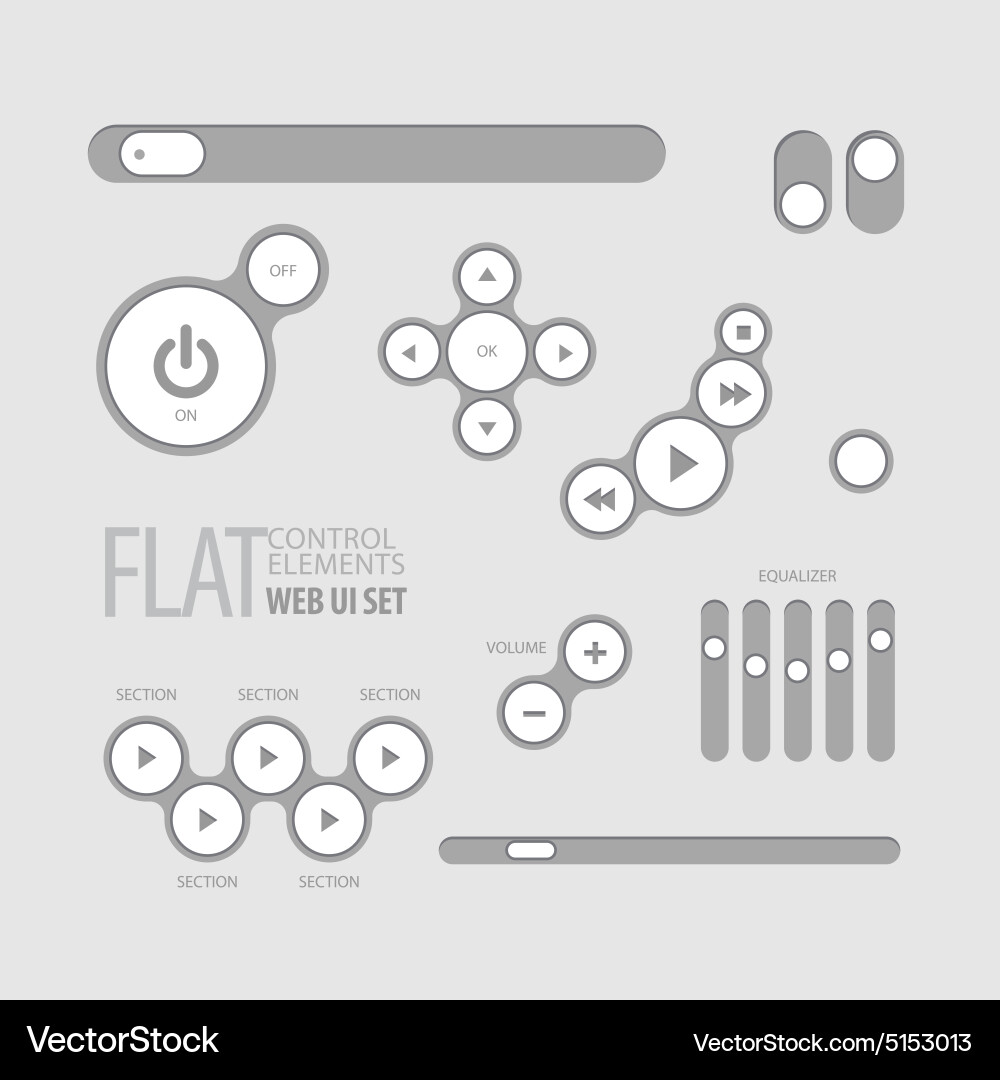 Flat web ui elements design gray vector image