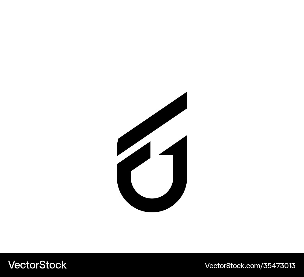 FU Initials Logo - Monogram Style Vector Image
