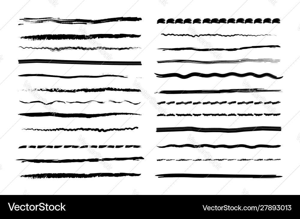 Ink pen drawing lines Ink pen drawing lines vector image