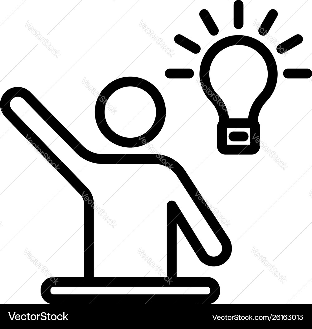 Man bulb idea icon outline style Man bulb idea icon outline style vector image