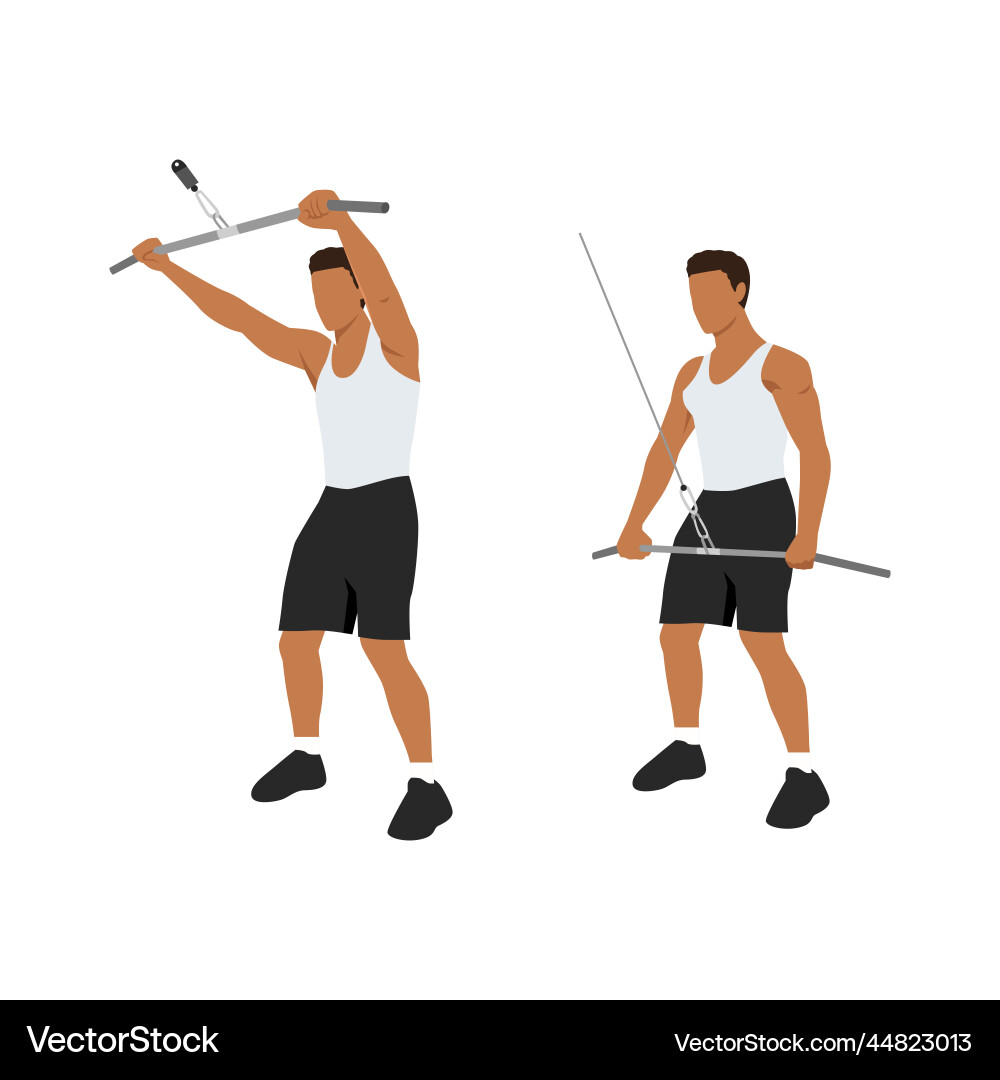 Man doing straight arm pulldown exercise vector image