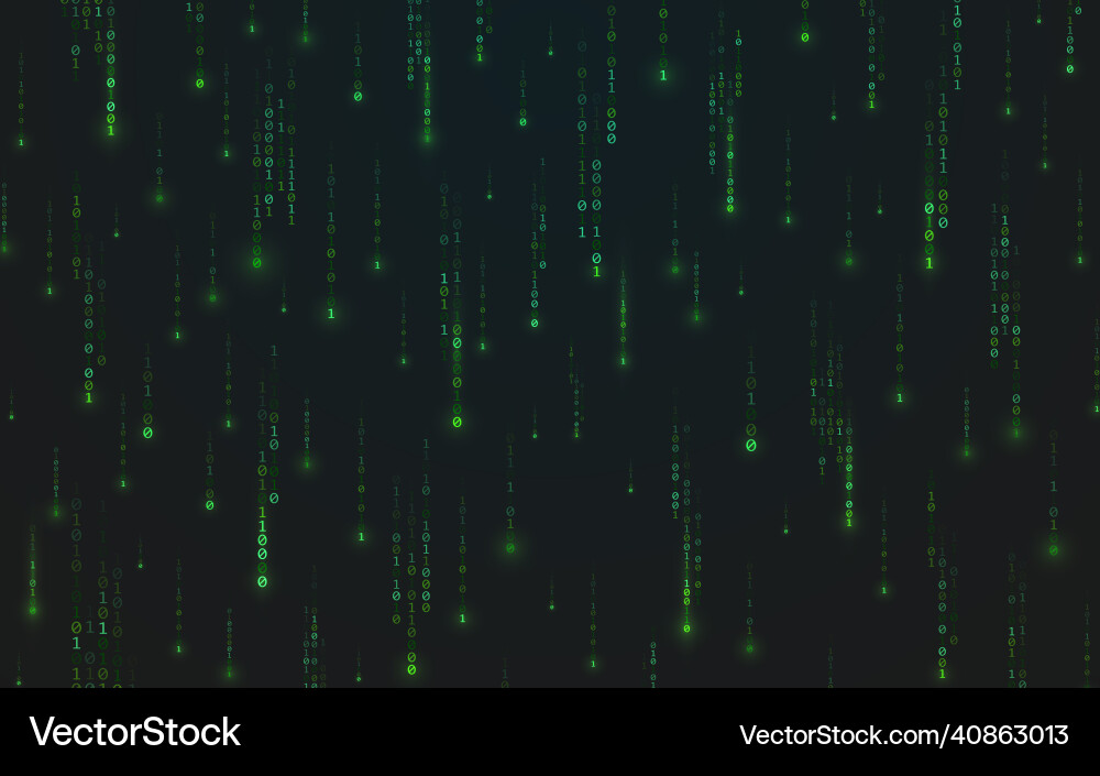 Matrix background green stream of digits Matrix background green stream of digits vector image