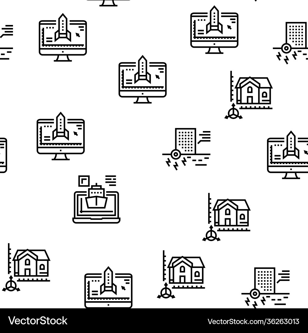 Modeling engineering seamless pattern Modeling engineering seamless pattern vector image