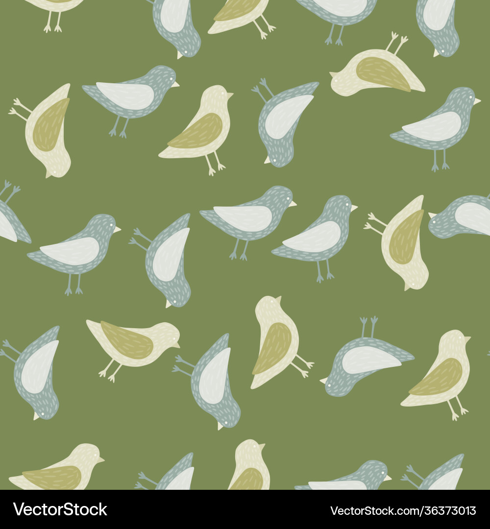 Nature fauna seamless pattern with random blue Nature fauna seamless pattern with random blue Vector Image