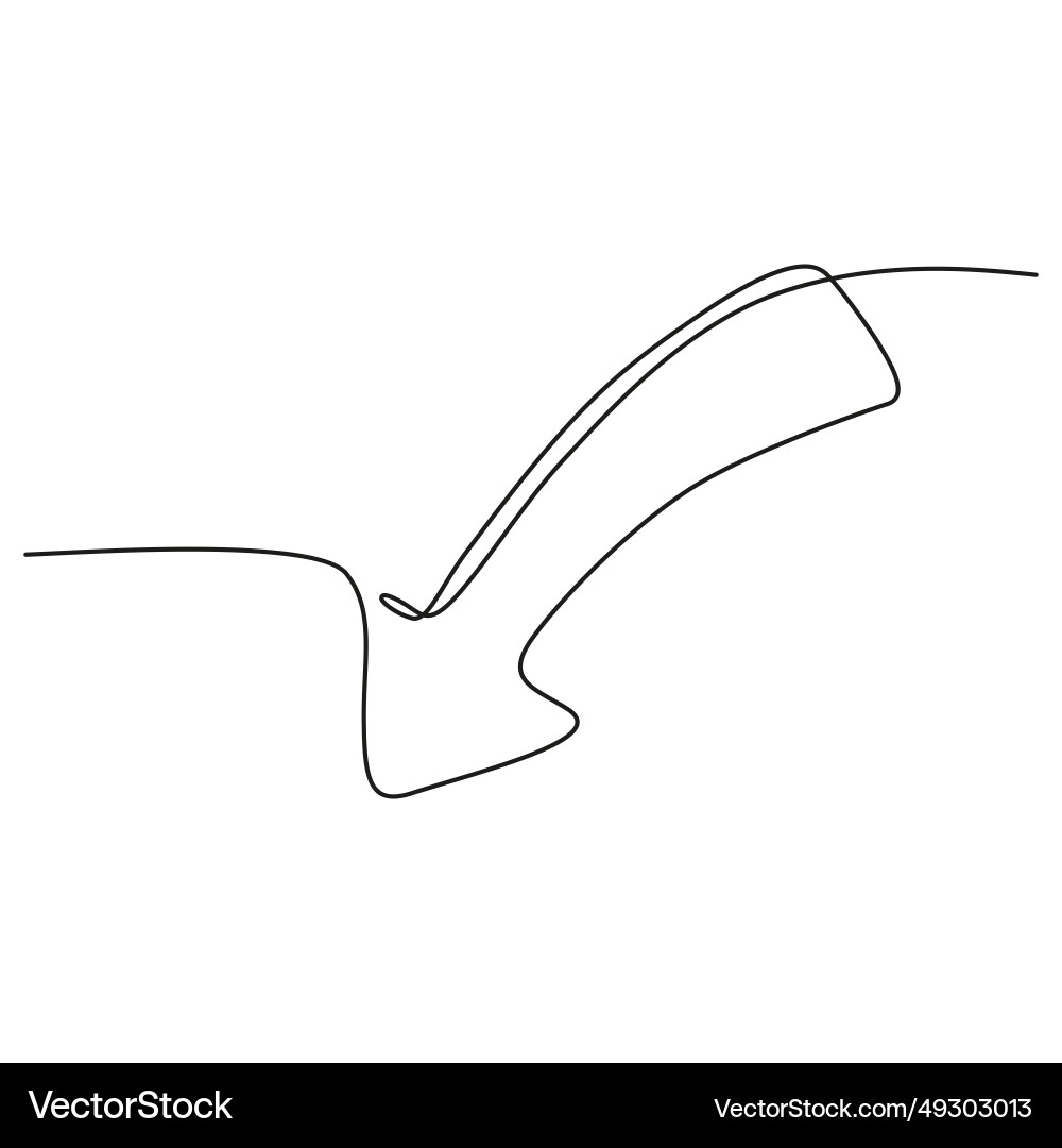 One line continuous drawing of arrow pointing One line continuous drawing of arrow pointing vector image