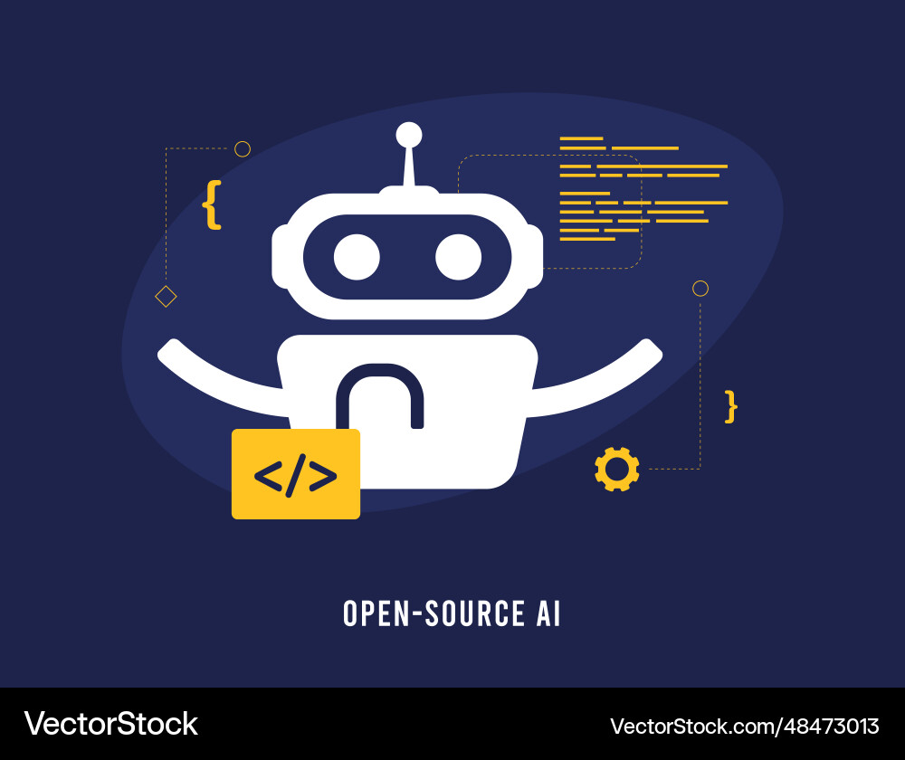 Open source ai tools and projects concept Open source ai tools and projects concept vector image