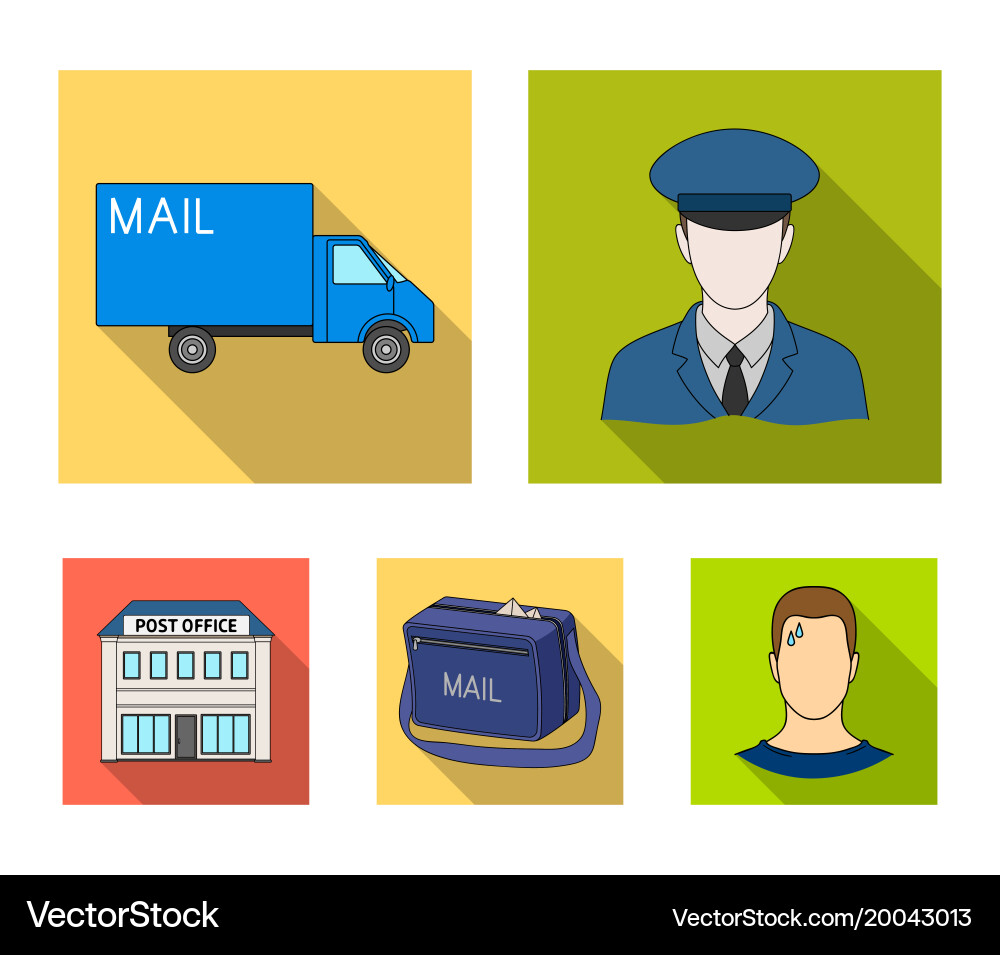 Postman in uniform mail machine bag vector image