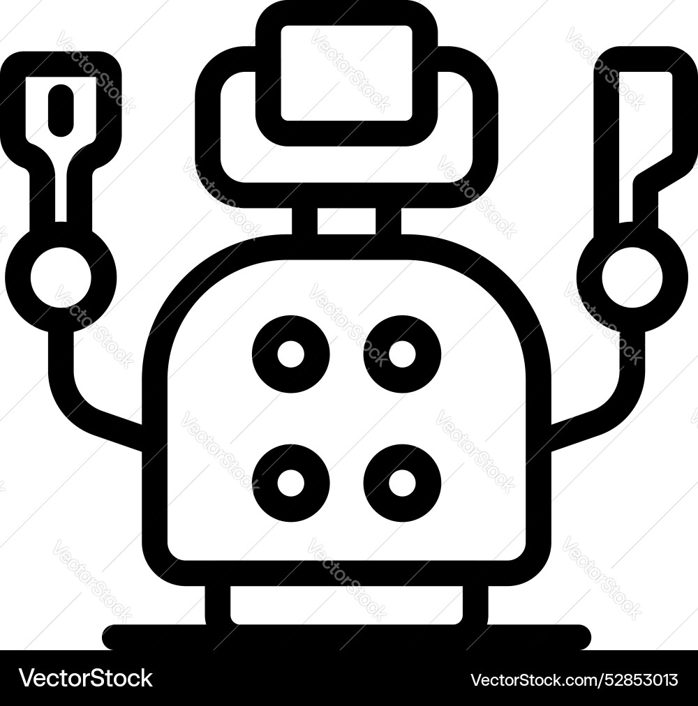 Robot working holding tools with mechanical arms Robot working holding tools with mechanical arms vector image