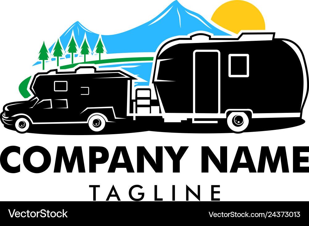 RV Camper Logo Templates Royalty Free Vector Image