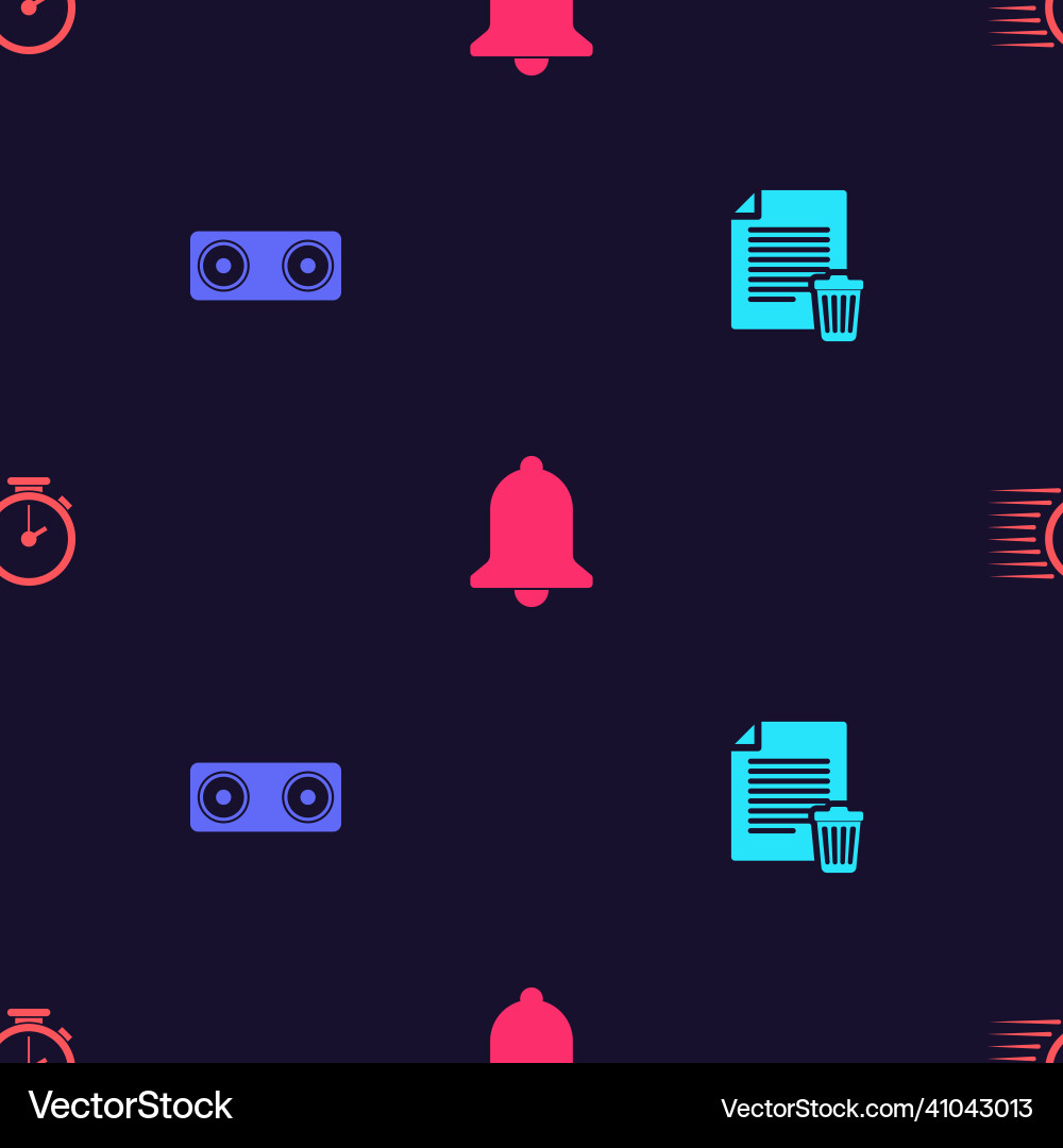 Set delete file document stereo speaker ringing Set delete file document stereo speaker ringing vector image