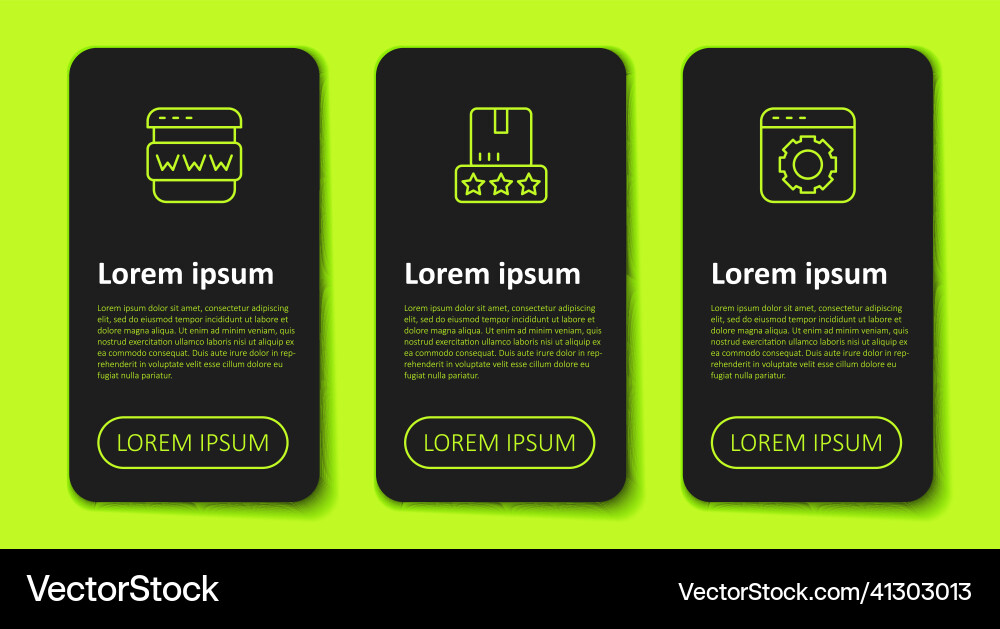 Set line browser window consumer product rating Vector Image
